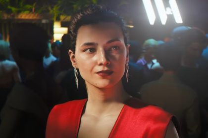 007 first light woman in a red dress