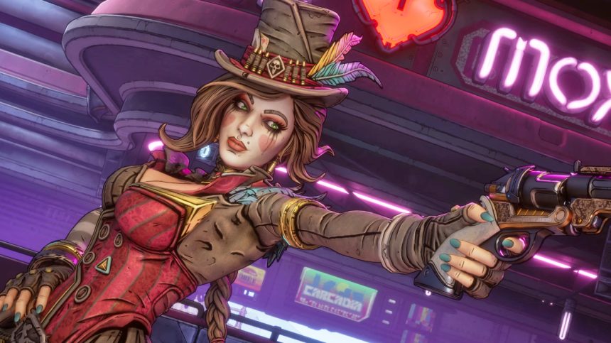 Borderlands 4 Moxxi mit Knarre