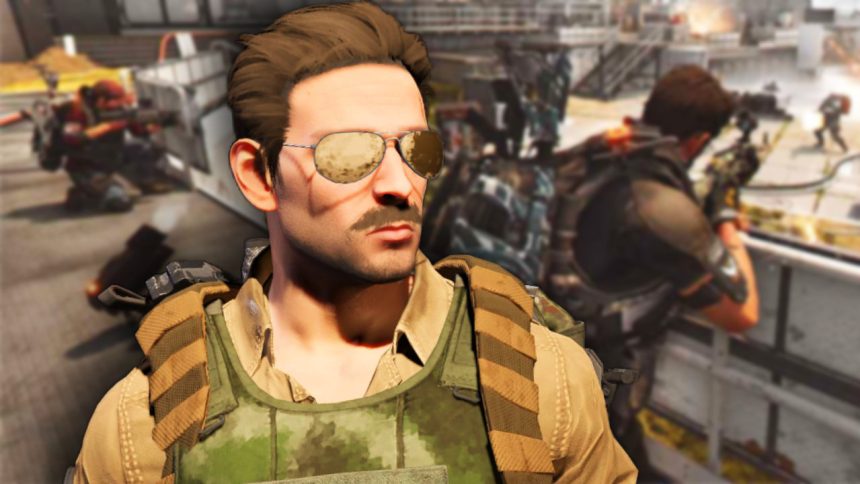 The Division 2 Spielfigur Kaempfe im Hintergrund