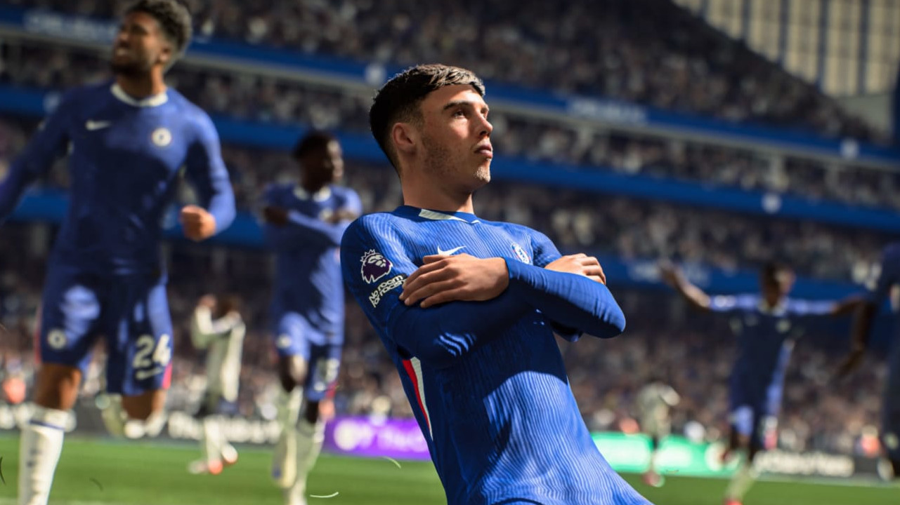 Titel EA FC 26 Cole Palmer auf den Knien in seiner eiskalten Jubelpose