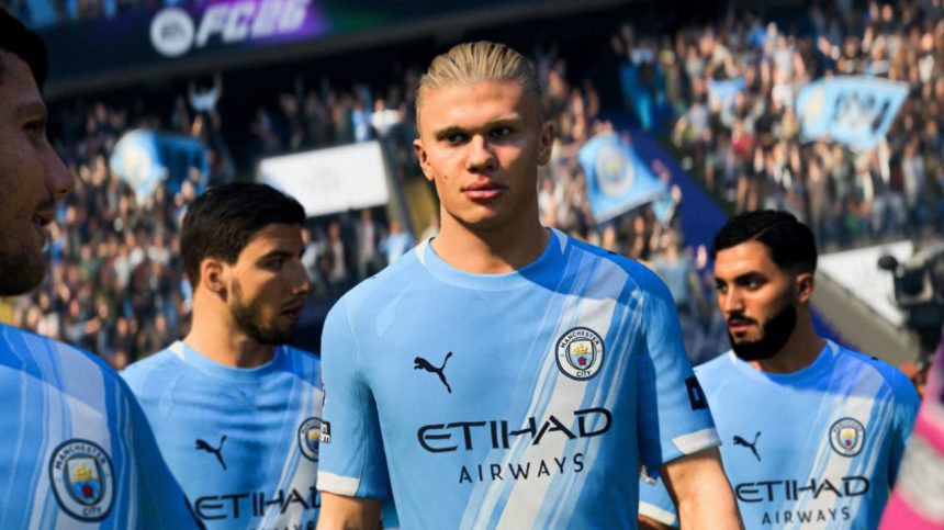 Titel EA FC 26 Haaland und Teamkollegen von Manchester City diskutieren