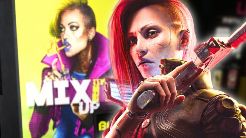 V vor einem Verkaufsautomaten