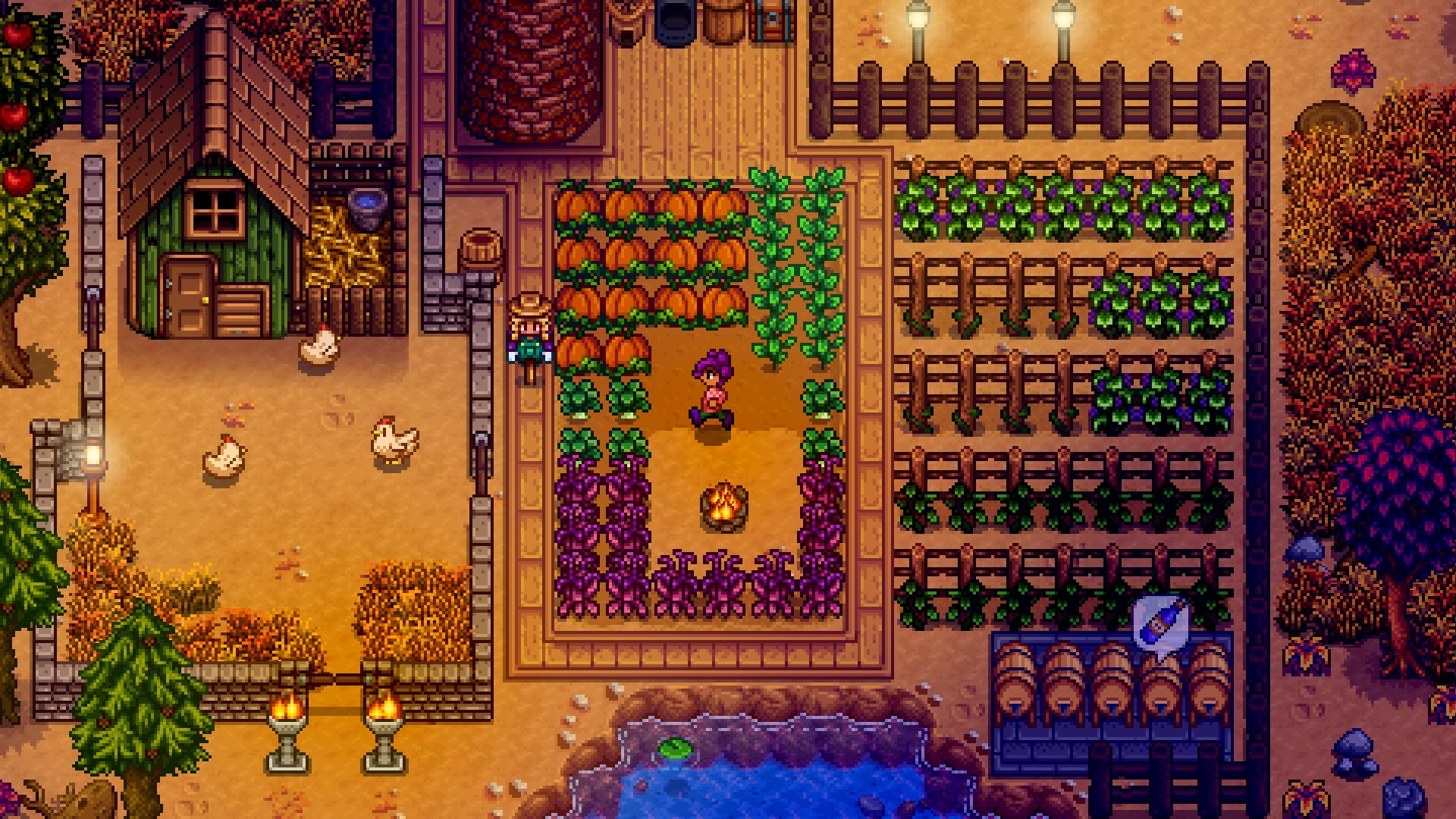 stardew valley farm am abend